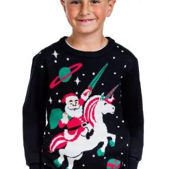 Tipsy Elves Kids & Baby Boy's / Girl's Santa Unicorn Sweater