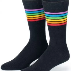 Tipsy Elves Black Rainbow Socks - Men's Cut