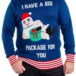 Tipsy Elves Men's Big Package Ugly Christmas Sweater