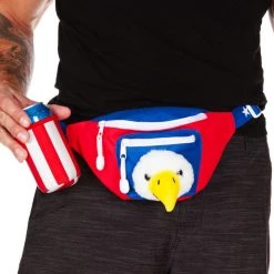 Tipsy Elves Bald Eagle Fanny Pack With Drink Holder Patriotic