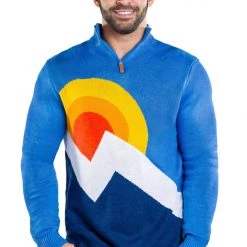 Tipsy Elves Men's Sunrise Shred Zip Sweater
