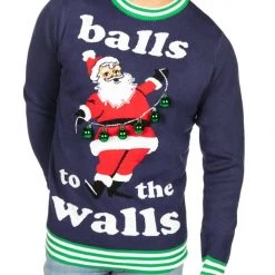 Tipsy Elves Men's Balls To The Walls Ugly Christmas Sweater