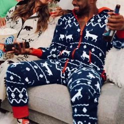 Tipsy Elves Men's Blue Reindeer Jumpsuit