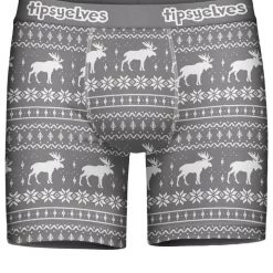 Tipsy Elves Men's Grey Moose Boxer Briefs