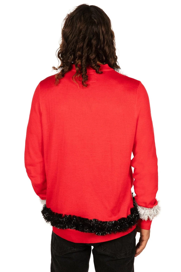 Tipsy Elves Men's Tinsel Santa Ugly Christmas Sweater