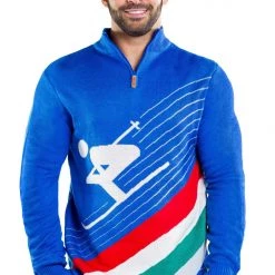 Tipsy Elves Men's Downhill Demon Zip Sweater