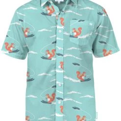 Tipsy Elves Men's Squirrel On Water Skis Hawaiian Shirt
