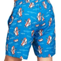 Tipsy Elves Hot Dog Diver Stretch Swim Trunks Men