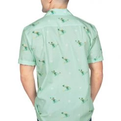 Tipsy Elves Men's Leprechaun Liftoff Button Down Shirt