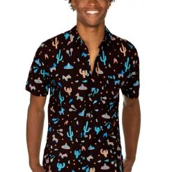 Tipsy Elves Men's Midnight Fiesta Hawaiian Shirt