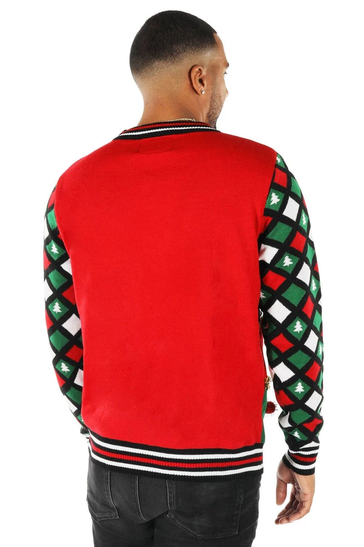 Tipsy Elves Men's Naughty Or Nice Reversible Sequin Ugly Christmas Sweater