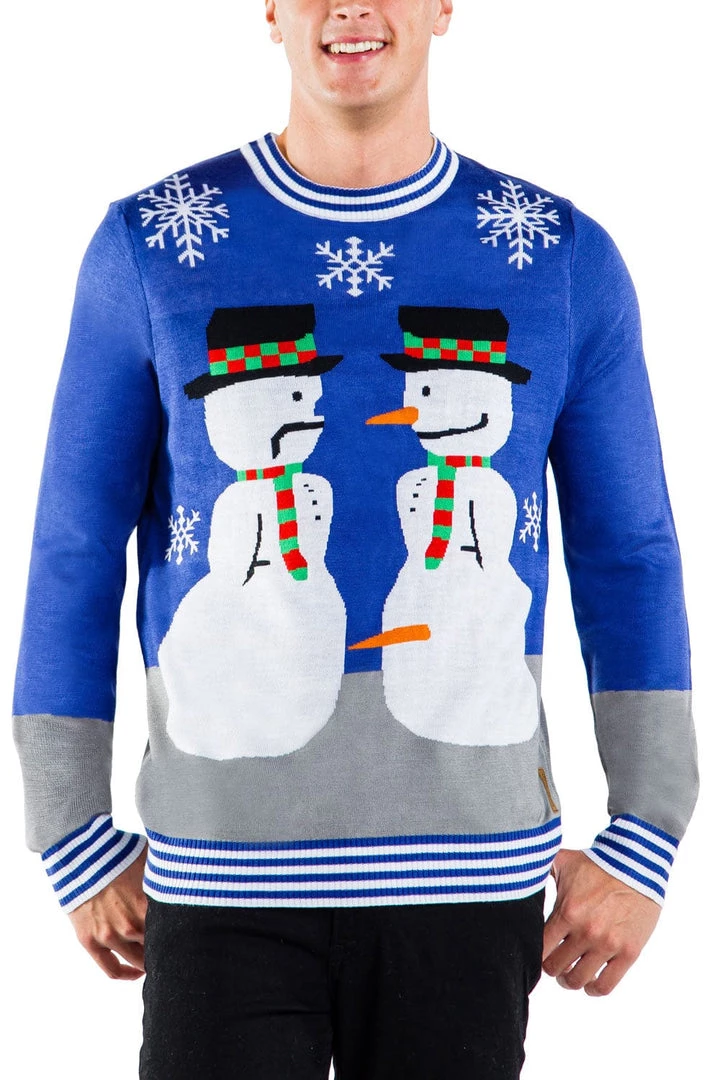 Tipsy Elves Men's Snowman Nose Thief Ugly Christmas Sweater