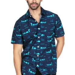 Tipsy Elves Men's Nothin' But Nessy Hawaiian Shirt