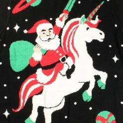 Tipsy Elves Men's Santa Unicorn Ugly Christmas Sweater