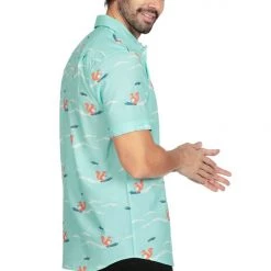 Tipsy Elves Men's Squirrel On Water Skis Hawaiian Shirt