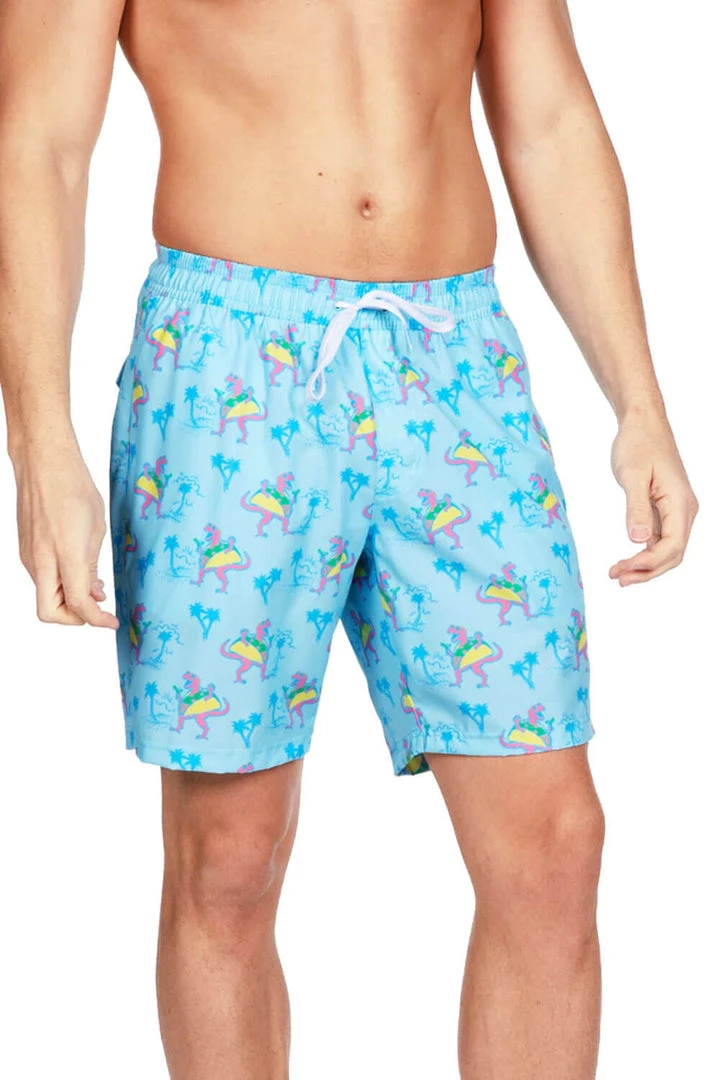 Tipsy Elves Men Tacosaurus Stretch Swim Trunks