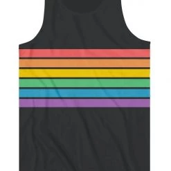 Tipsy Elves Charcoal Rainbow All The Way Tank Top - Men's Cut