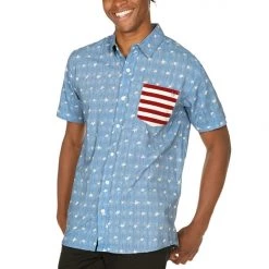 Tipsy Elves Patriotic Men's American Pride Button Down Shirt