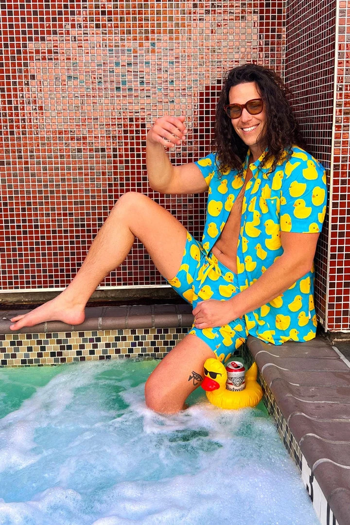 Tipsy Elves Men's Rubber Ducky Hawaiian Shirt