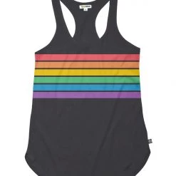 Tipsy Elves Charcoal Rainbow All The Way Tank Top - Women's Cut