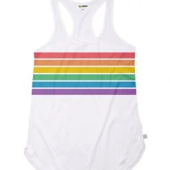 Tipsy Elves White Rainbow All The Way Tank Top - Women's Cut
