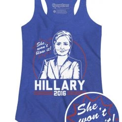 Tipsy Elves Women's Hillary Won't Blow It Tank Top