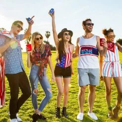 Tipsy Elves Women's Flag One Piece Swim Suit