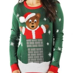 Tipsy Elves Women's Beary Stuck Build A Bear Sweater