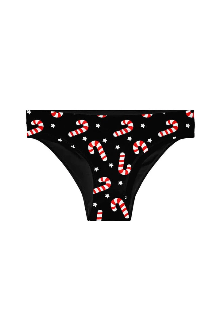 Tipsy Elves Women's Candy Cane Lane Thong Underwear