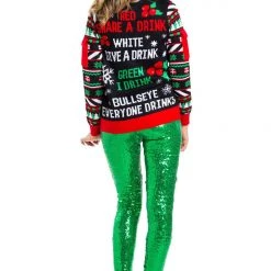 Tipsy Elves Women's Drinking Game Ugly Christmas Sweater