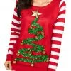 Tipsy Elves Women's Tinsel Christmas Tree Ugly Christmas Sweater