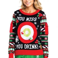 Tipsy Elves Women's Drinking Game Ugly Christmas Sweater