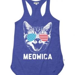 Tipsy Elves Women's Blue Meowica Tank Top