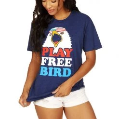 Tipsy Elves Women's Play Free Bird Oversized Boyfriend Tee