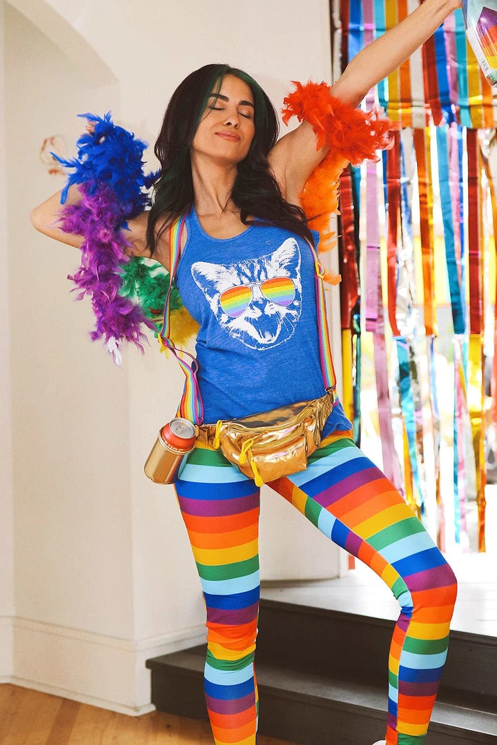 Tipsy Elves Pride Cat Tank Top (Blue) - Women's Cut