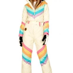 Tipsy Elves Women's Retro Rainbow Ski Suit Trending