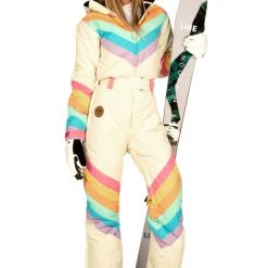 Tipsy Elves Women's Retro Rainbow Ski Suit Trending