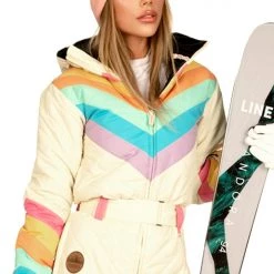Tipsy Elves Women's Retro Rainbow Snow Suit