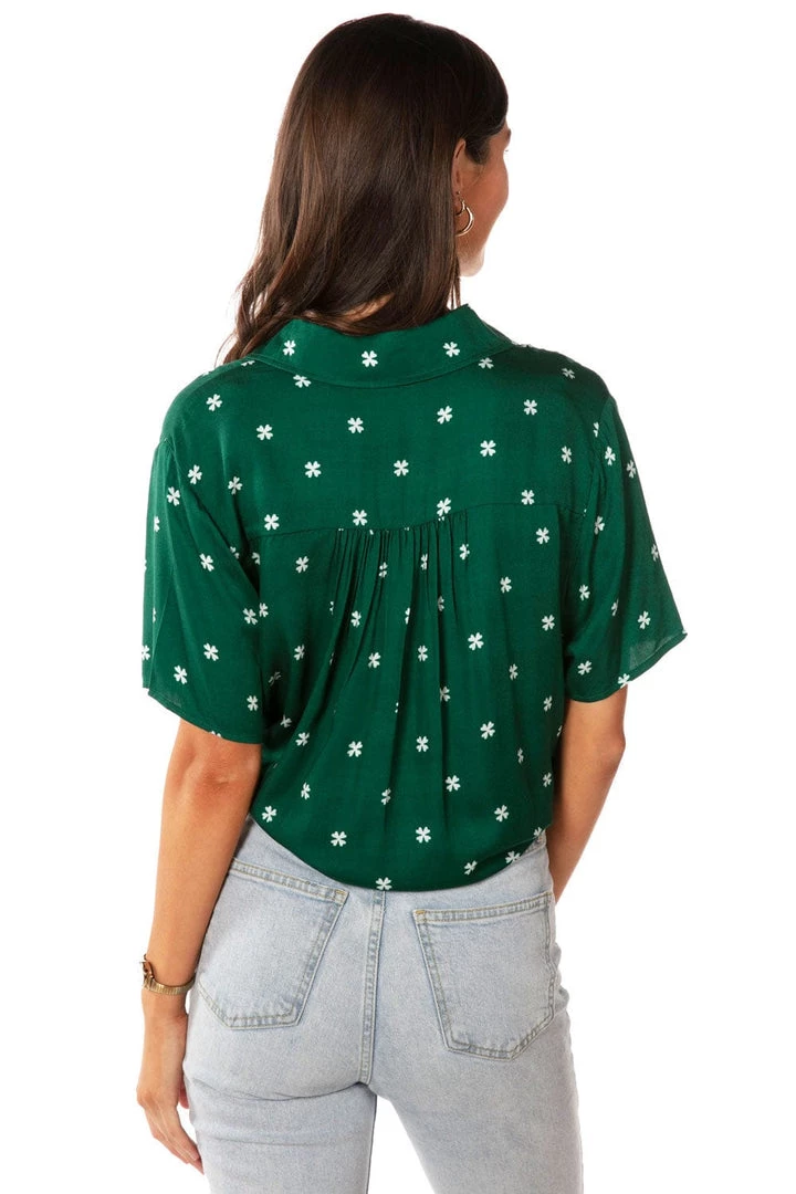Tipsy Elves Women's Simple Clover Tie-Front Shirt
