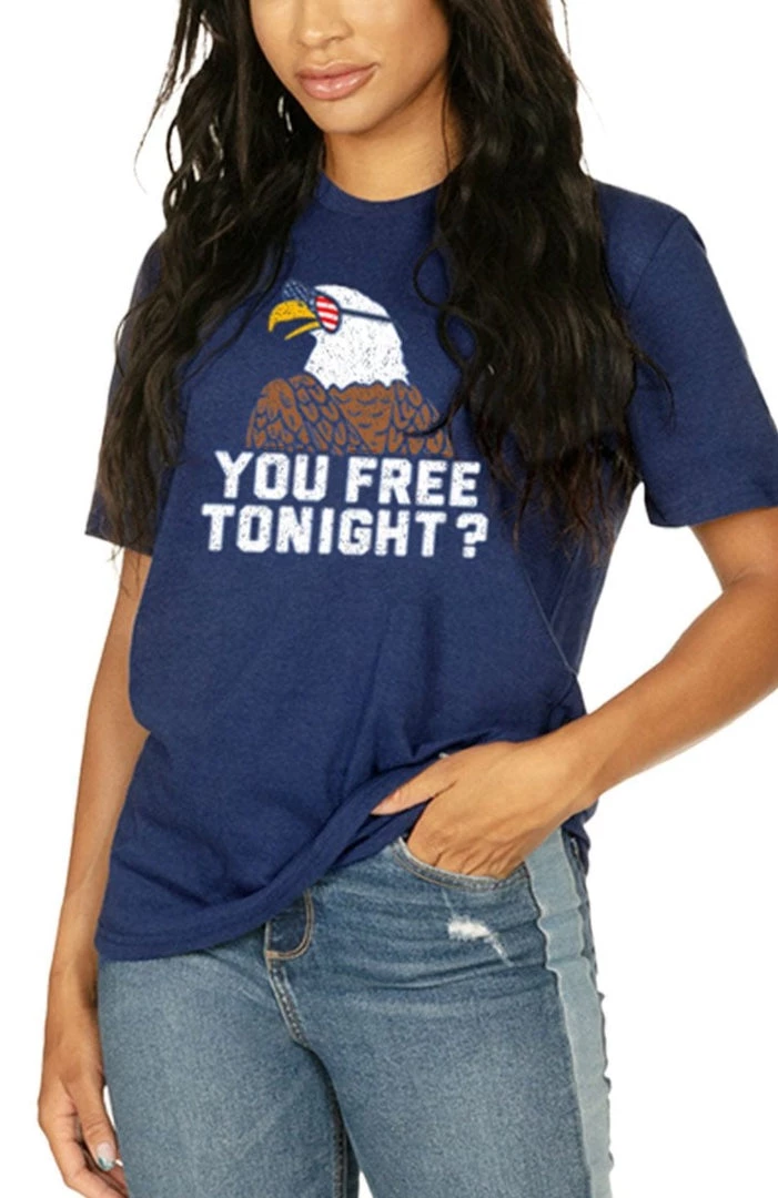 Tipsy Elves Women's You Free Tonight? Oversized Boyfriend Tee